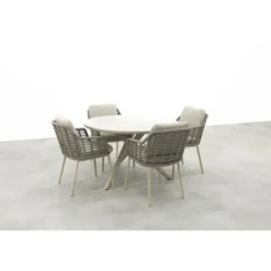 Taste Puglia/Dublin ronde tuinset Ø120 cm. (5-delig) - Latte