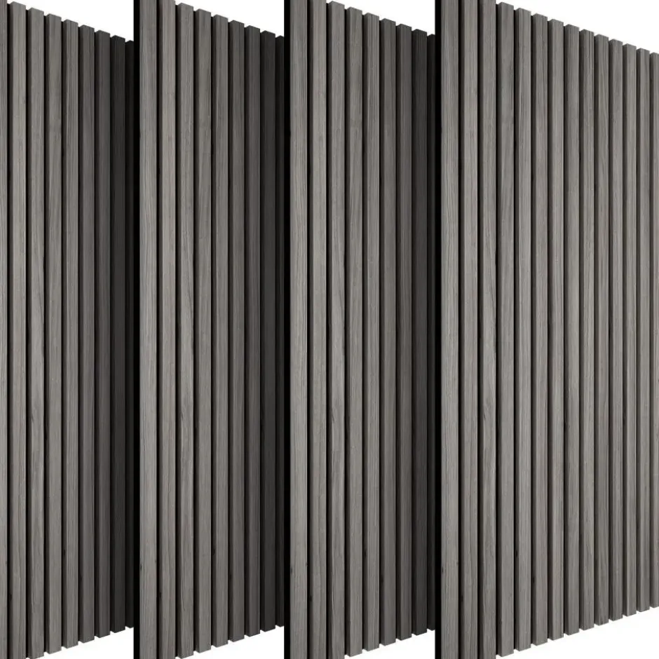 tectake Akoestische panelen Sonic Wall houtlook, Lichtgrijze Eik