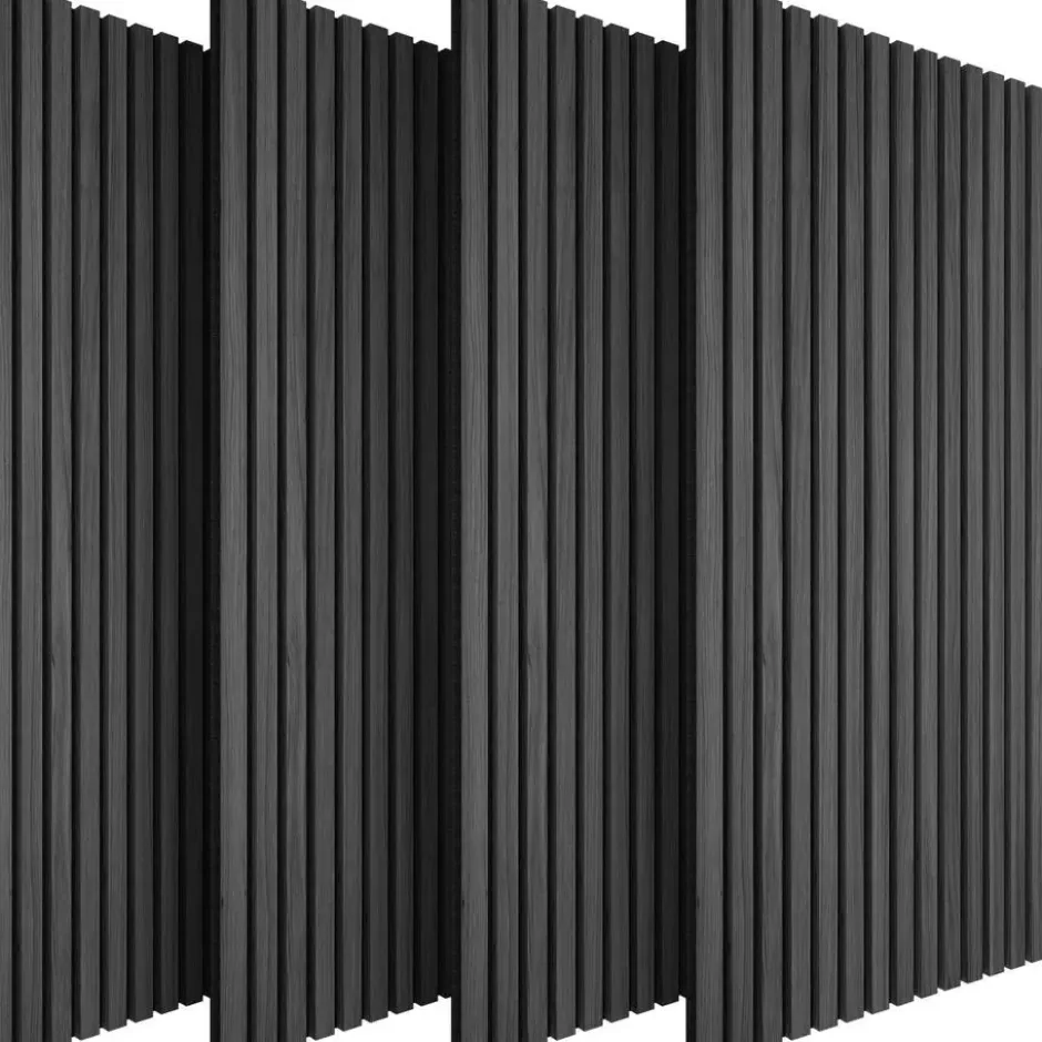 tectake Akoestische panelen Sonic Wall IV in houtlook, Zwarte Eik