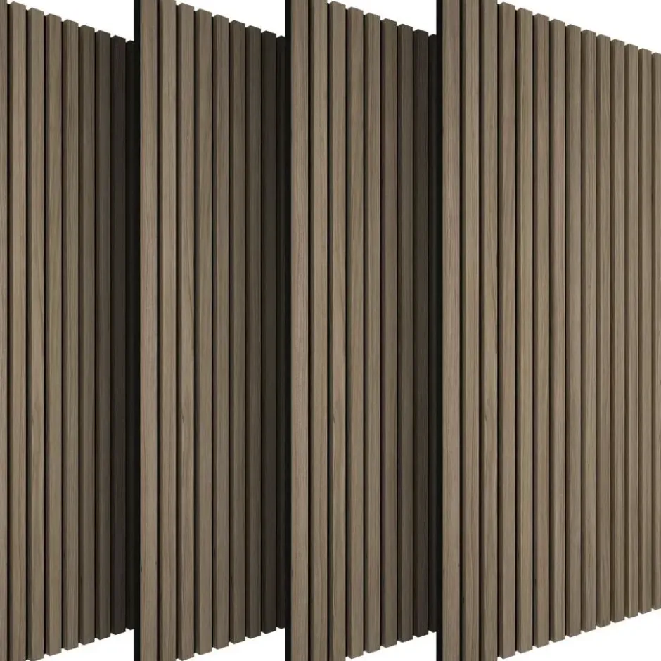 tectake Akoestische panelen Sonic Wall houtlook, Donker Eiken