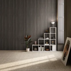 tectake - Akoestische Panelen - 110 x 50 cm - Houtfineer - Grijs
