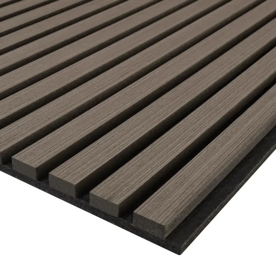 tectake Akoestische panelen Sonic Wall houtlook, Eiken Grijs