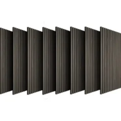 tectake Akoestische panelen Sonic Wall III in houtlook, Eiken Grijs