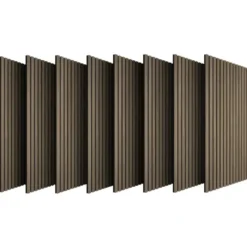 tectake Akoestische panelen Sonic Wall III in houtlook, Donker Eiken