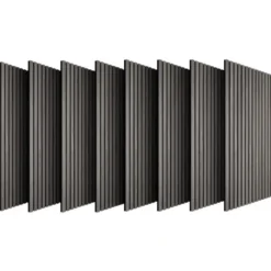 tectake Akoestische Panelen 120 x 60 cm Houtfineer 3D Geluidsabsorberend Vilt