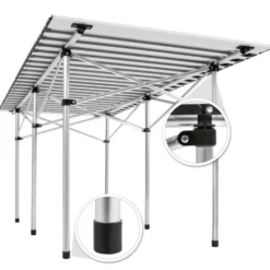 tectake Aluminium campingklaptafel incl. tas 140x70x70 cm, Grijs