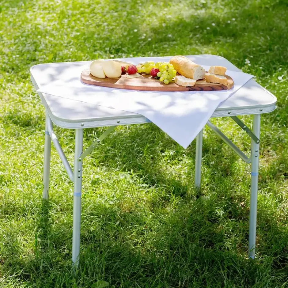 tectake Aluminium campingklaptafel 75 x 55 x 68 cm, Grijs