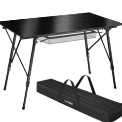tectake Aluminium klaptafel Bastian, in hoogte verstelbaar, Zwart