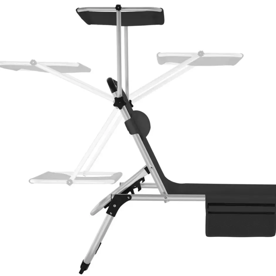tectake Aluminium ligstoel Aurelie, gestoffeerd, opvouwbaar, Zwart