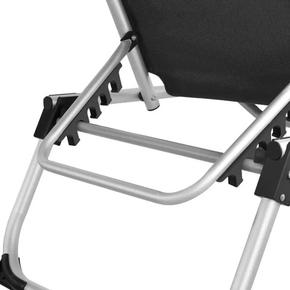 tectake Aluminium ligstoel Aurelie, gestoffeerd, opvouwbaar, Zwart