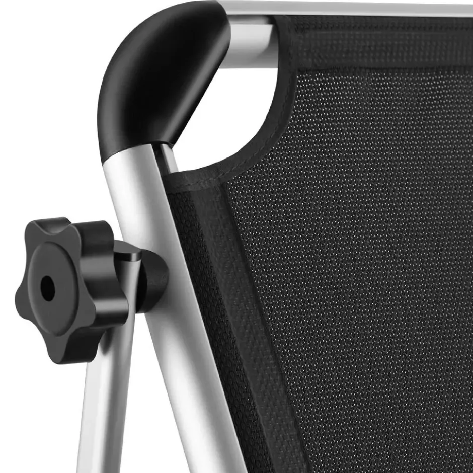 tectake Aluminium ligstoel Aurelie, gestoffeerd, opvouwbaar, Zwart
