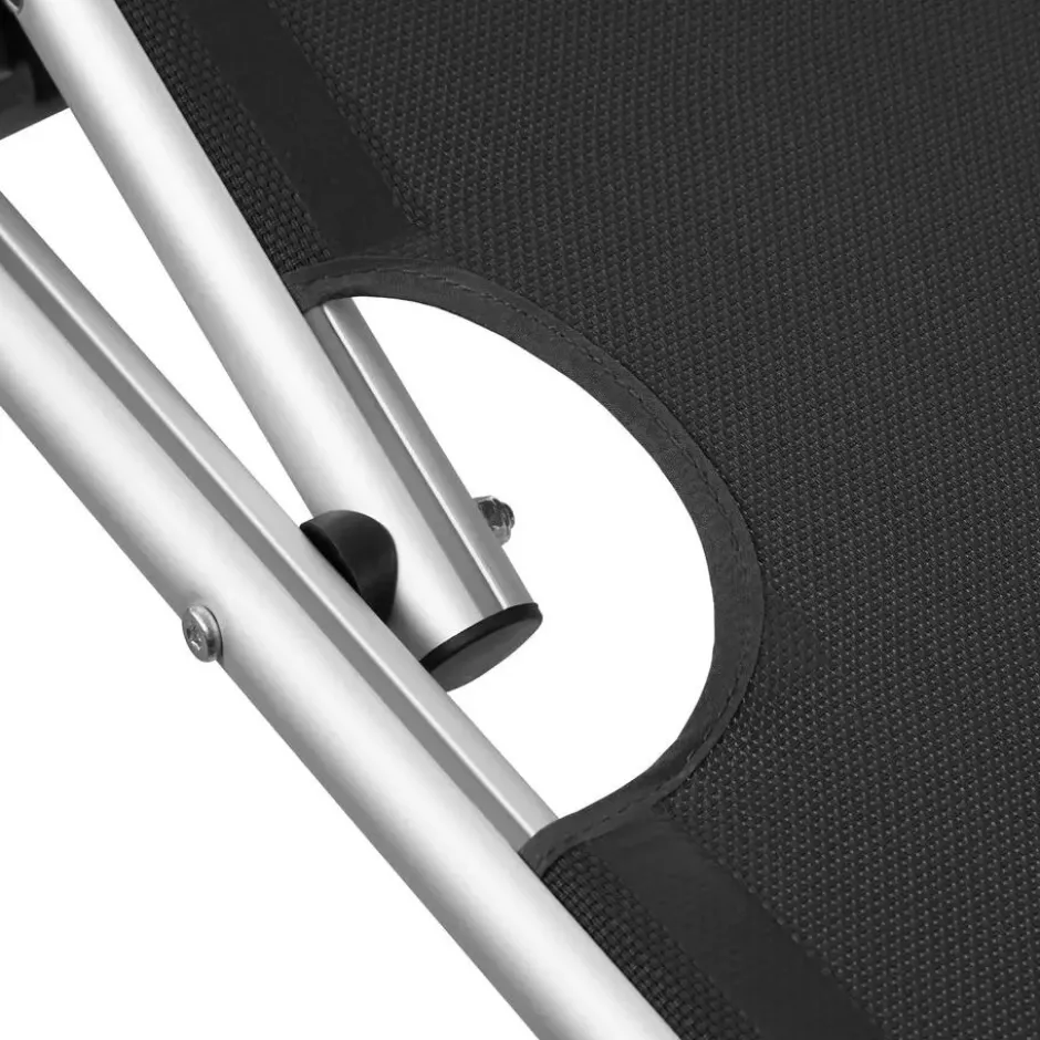 tectake Aluminium ligstoel Aurelie, gestoffeerd, opvouwbaar, Zwart
