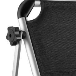 tectake Aluminium ligstoel Lorella, gestoffeerd, opvouwbaar, Zwart