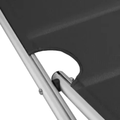 tectake Aluminium ligstoel Lorella, gestoffeerd, opvouwbaar, Zwart