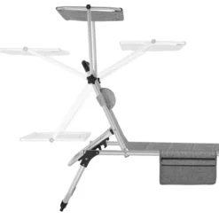 tectake Aluminium ligstoel Lorella, gestoffeerd, opvouwbaar, Grijsgevlekt