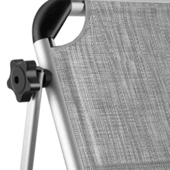 tectake Aluminium ligstoel Lorella, gestoffeerd, opvouwbaar, Grijsgevlekt