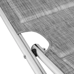 tectake Aluminium ligstoel Lorella, gestoffeerd, opvouwbaar, Grijsgevlekt