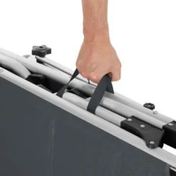 tectake Aluminium ligstoel Lorella, gestoffeerd, opvouwbaar, Grijs