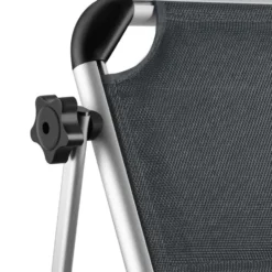 tectake Aluminium ligstoel Lorella, gestoffeerd, opvouwbaar, Grijs