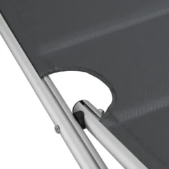 tectake Aluminium ligstoel Lorella, gestoffeerd, opvouwbaar, Grijs