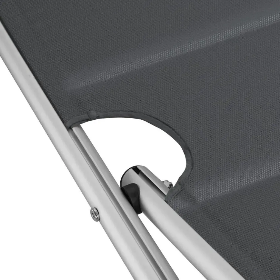 tectake Aluminium ligstoel Lorella, gestoffeerd, opvouwbaar, Grijs