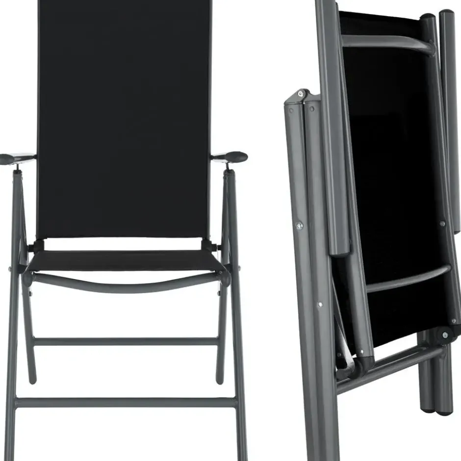 tectake Aluminium tuinset 6+1 - Antraciet
