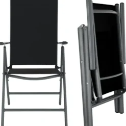 tectake Aluminium tuinset 4+1 - Antraciet