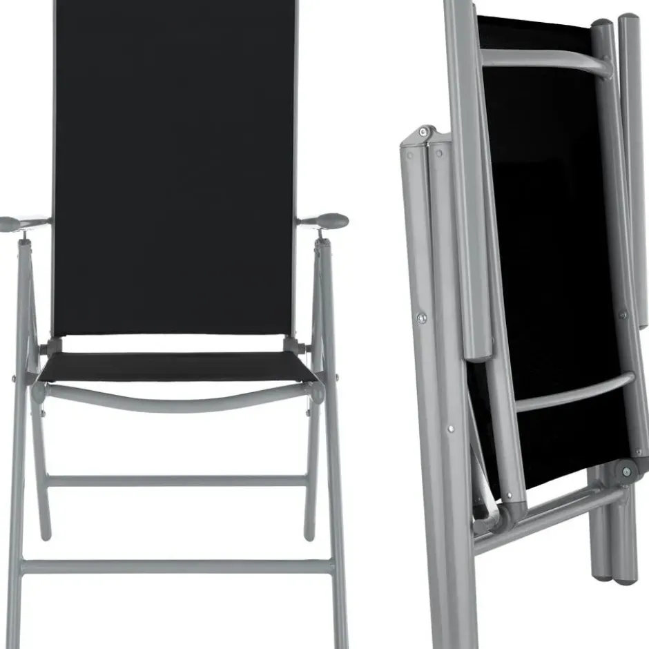 tectake Aluminium tuinset 4+1 - Zilver