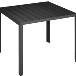 tectake Aluminium tuintafel Maren met in hoogte verstelbare poten 90x90x74,5cm