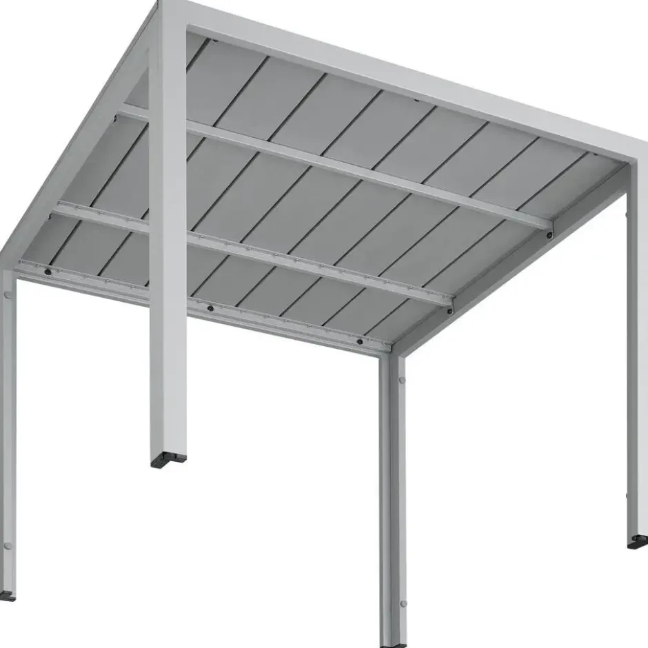 tectake Aluminium tuintafel Maren met in hoogte verstelbare poten 90x90x74,5cm