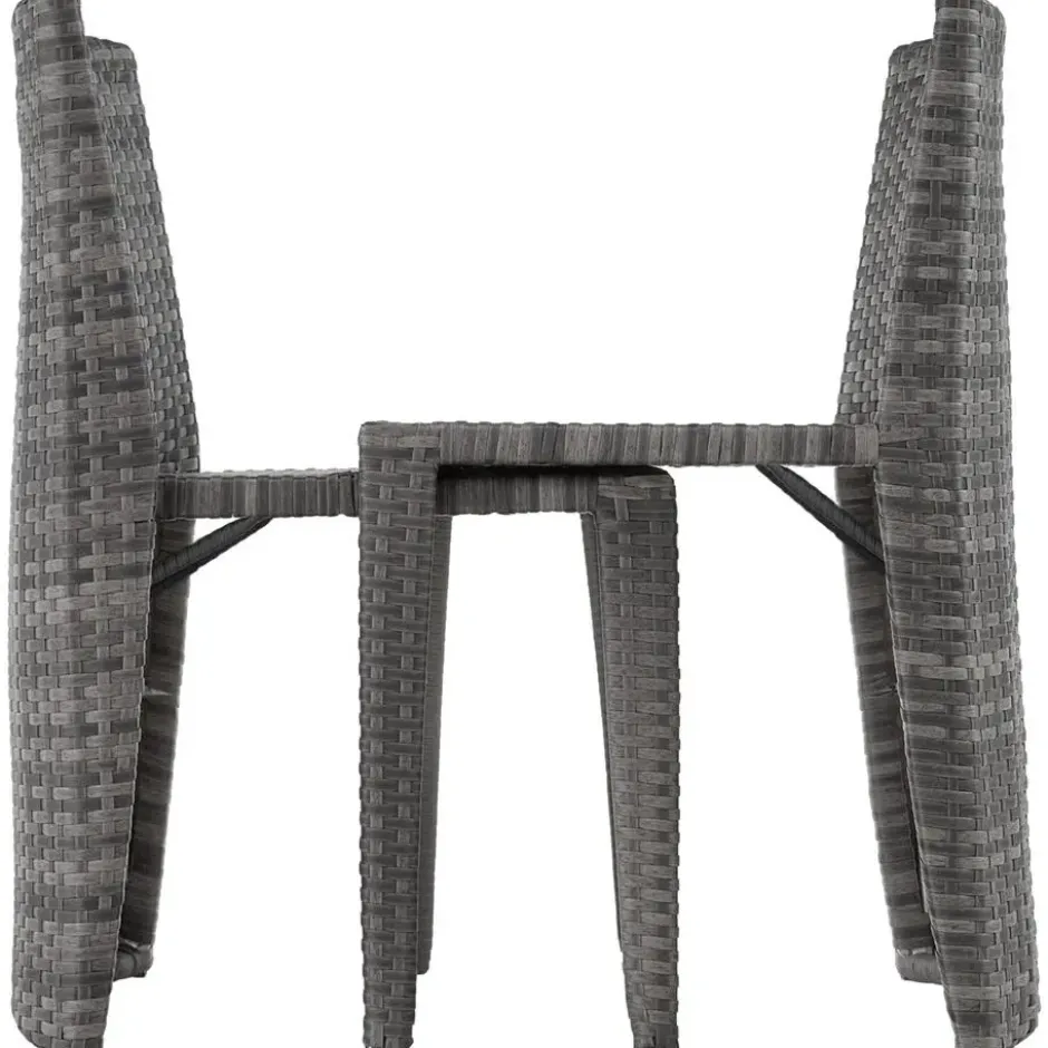 tectake Aluminium wicker bistroset Hamburg, Grijs