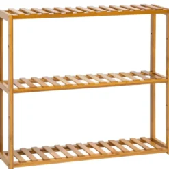 tectake Badkamerrek van bamboe 60x15x54,5cm, Bruin