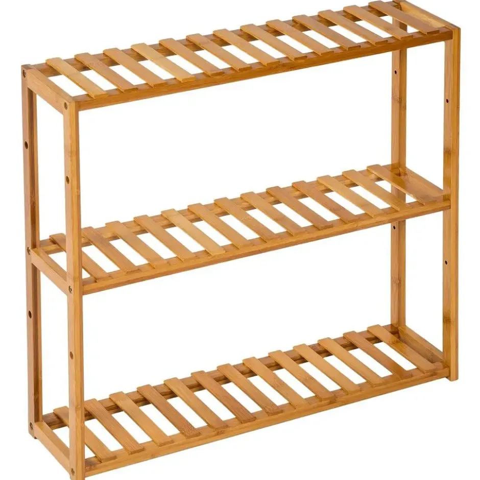 tectake Badkamerrek van bamboe 60x15x54,5cm, Bruin