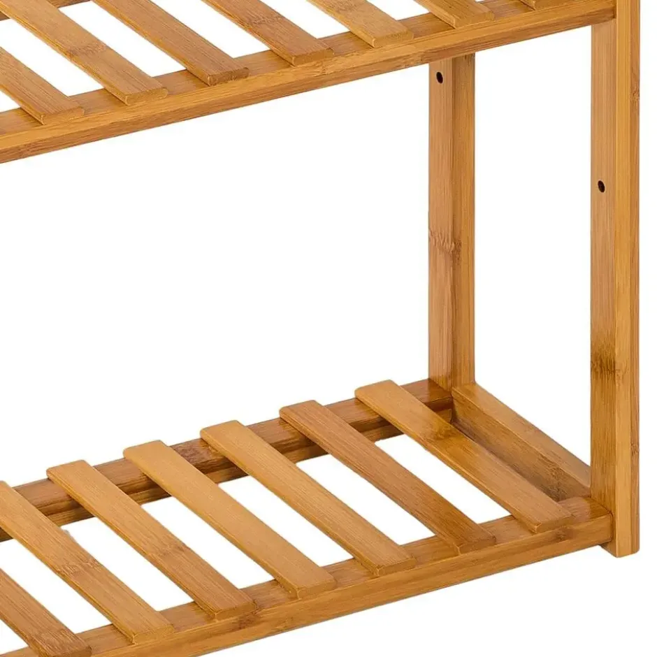 tectake Badkamerrek van bamboe 60x15x54,5cm, Bruin