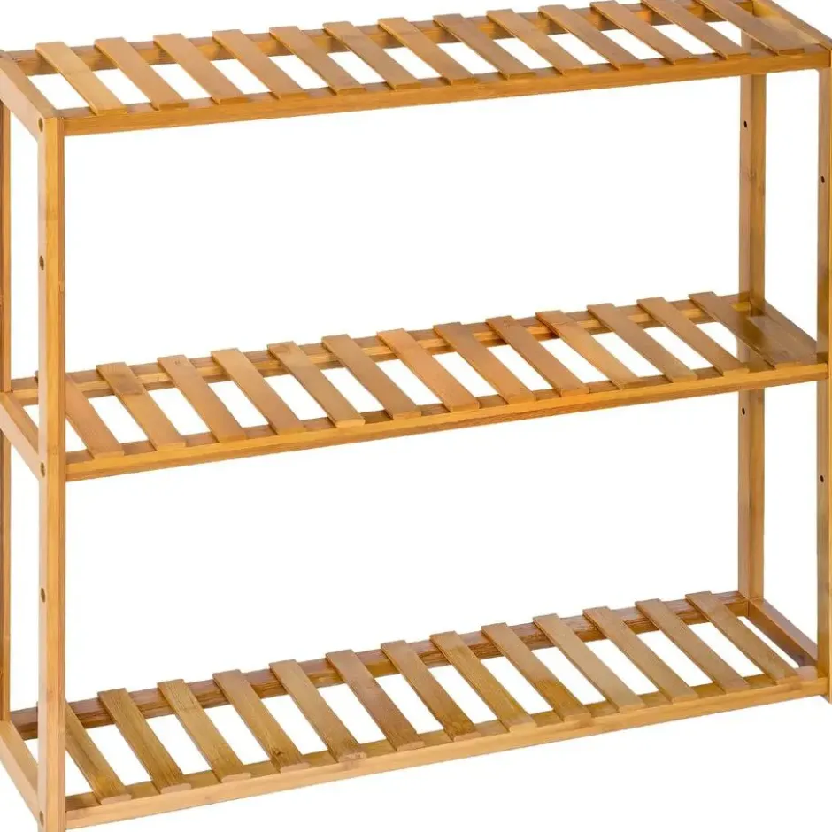tectake Badkamerrek van bamboe 60x15x54,5cm, Bruin