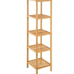 tectake Bambus rek 5 etages 33x33x141cm, Bruin