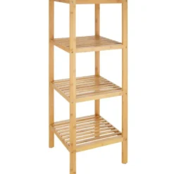 tectake Bambus rek 4 etages 33x33x97 cm, Bruin