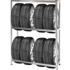 tectake Bandenstelling voor max. 8 banden, Grijs
