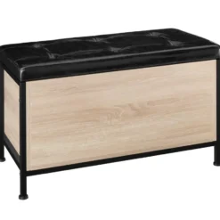 tectake Bank met opbergruimte Calico 81,5x41,5x50,5cm