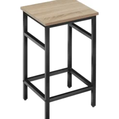 tectake Bartafelset Edinburgh 4+1, Industrieel Licht Hout, Eiken Sonoma