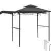 tectake BBQ Paviljoen - Waterdicht - Dubbel Dak - 316x150x250cm - Antraciet