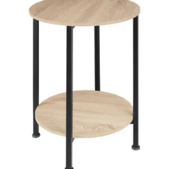 tectake Bijzettafel Ballina 45x64cm, Industrieel Licht Hout, Eiken Sonoma