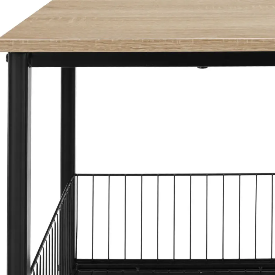 tectake Bijzettafel Grimsby 40x40x55,5cm, Industrieel Licht Hout, Eiken Sonoma
