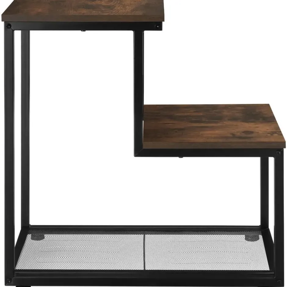 tectake Bijzettafel Halifax 60,5x35,5x60,5cm, Industrieel Hout Donker, Rustiek