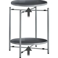 tectake Bijzettafel Oxford 45,5x45,5x53cm, Donkergrijs
