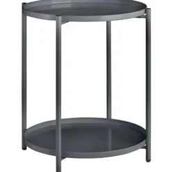 tectake Bijzettafel Oxford 45,5x45,5x53cm, Donkergrijs