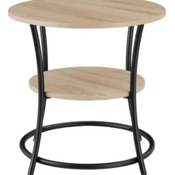 tectake Bijzettafel Saint Louis, Industrieel Licht Hout, Eiken Sonoma