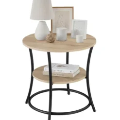 tectake Bijzettafel Saint Louis, Industrieel Licht Hout, Eiken Sonoma