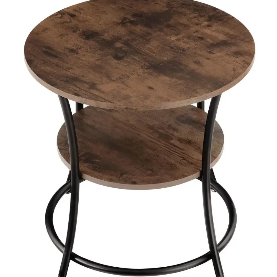 tectake Bijzettafel Saint Louis, Industrieel Hout Donker, Rustiek