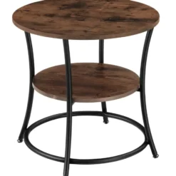 tectake Bijzettafel Saint Louis, Industrieel Hout Donker, Rustiek